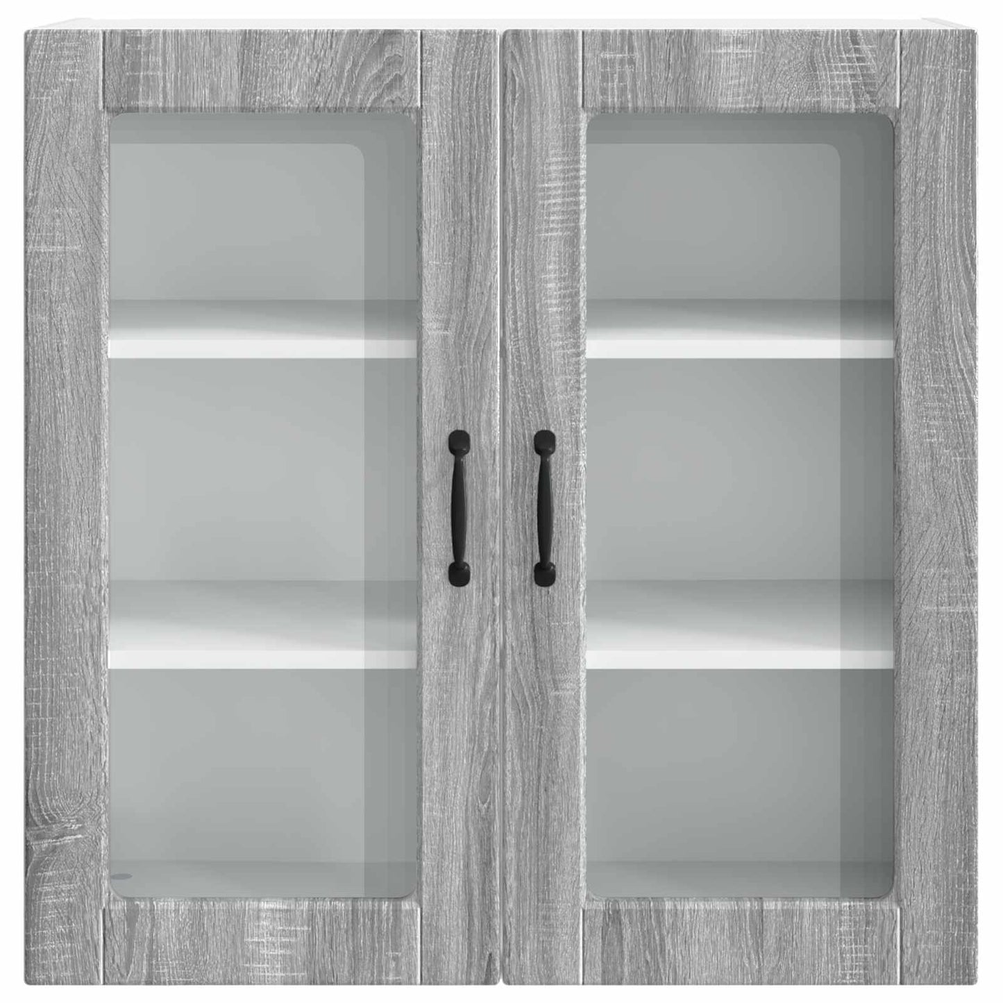 vidaXL Wall Glass Cabinet PORTO Grey Sonoma 80 x 31 x 80 cm