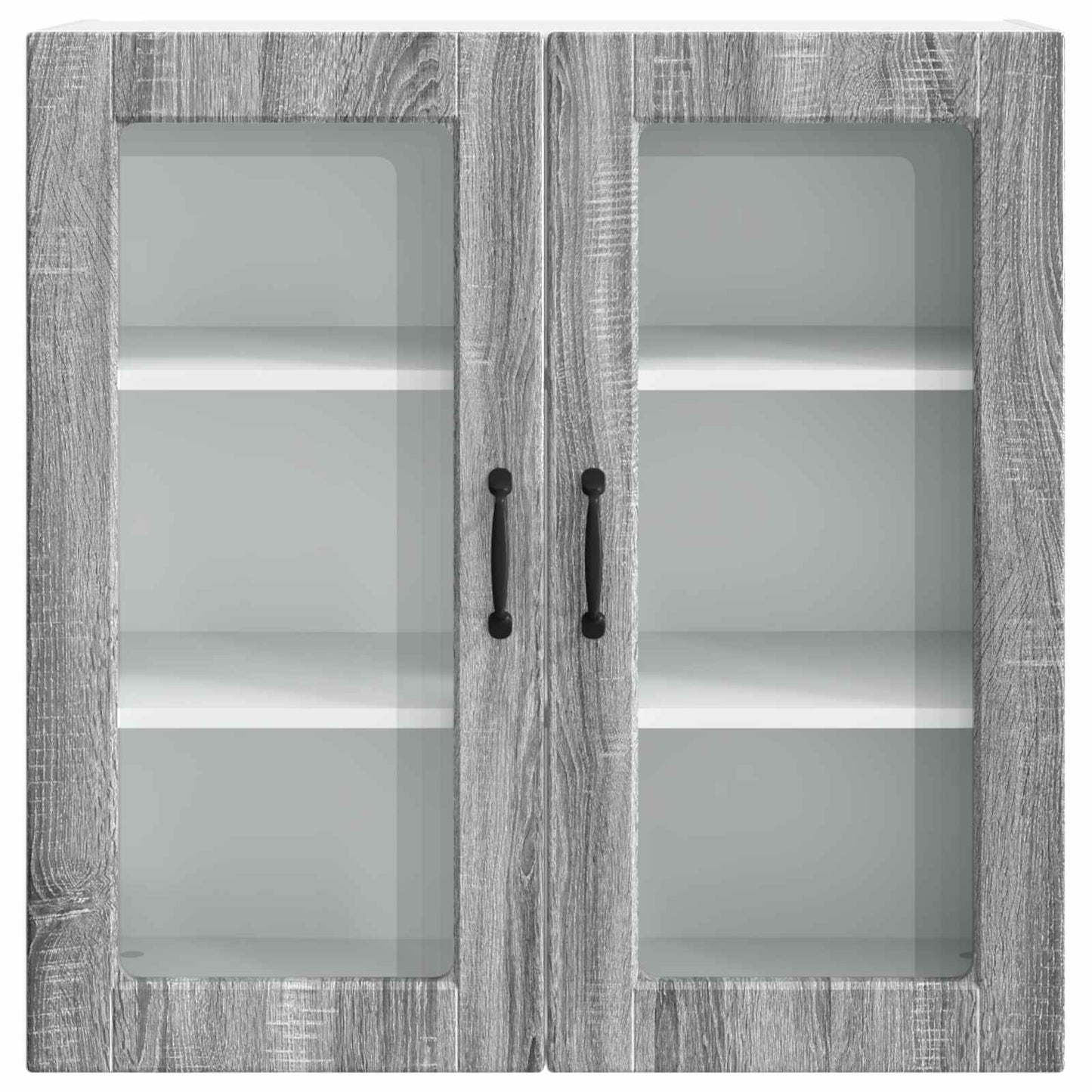 vidaXL Wall Glass Cabinet PORTO Grey Sonoma 80 x 31 x 80 cm