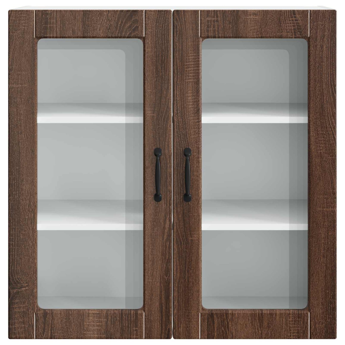 vidaXL Wall Glass Cabinet PORTO Brown Oak 80 x 31 x 80 cm