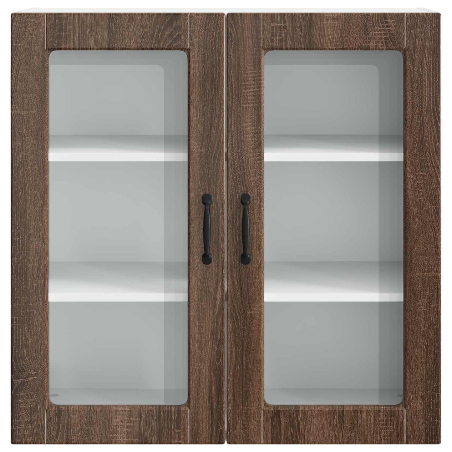 vidaXL Wall Glass Cabinet PORTO Brown Oak 80 x 31 x 80 cm