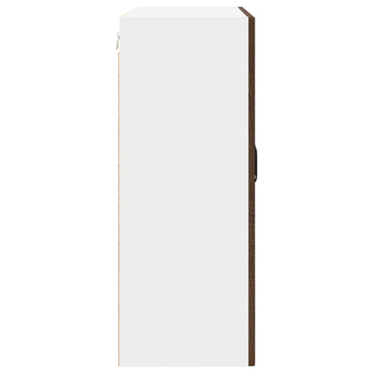 vidaXL Wall Glass Cabinet PORTO Brown Oak 80 x 31 x 80 cm