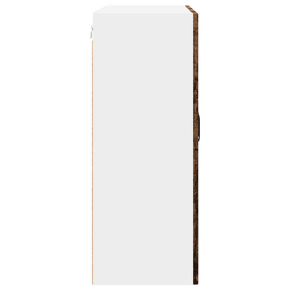 vidaXL Wall Glass Cabinet PORTO Old Wood 80 x 31 x 80 cm