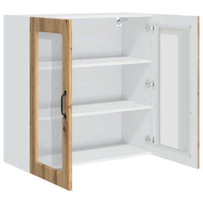 vidaXL Wall Glass Cabinet PORTO Artisan Oak 80 x 31 x 80 cm