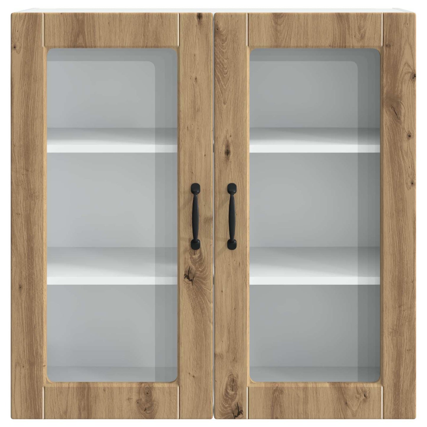 vidaXL Wall Glass Cabinet PORTO Artisan Oak 80 x 31 x 80 cm