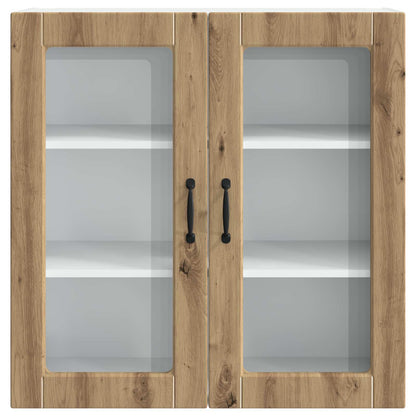 vidaXL Wall Glass Cabinet PORTO Artisan Oak 80 x 31 x 80 cm