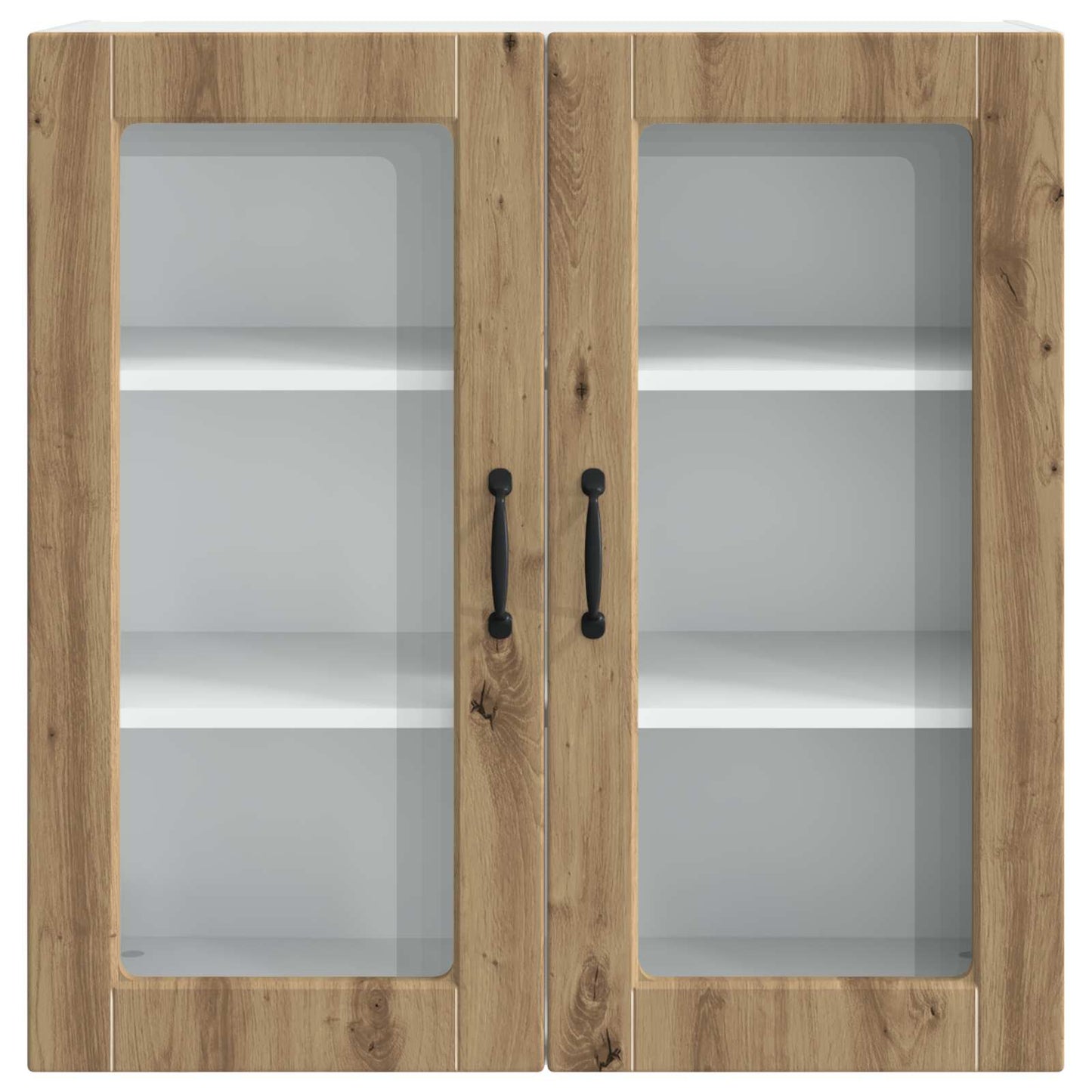 vidaXL Wall Glass Cabinet PORTO Artisan Oak 80 x 31 x 80 cm