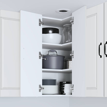 vidaXL Wall Corner Cabinet PORTO White 57 x 57 x 80 cm Engineered Wood