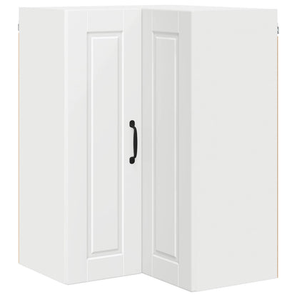 vidaXL Wall Corner Cabinet PORTO White 57 x 57 x 80 cm Engineered Wood