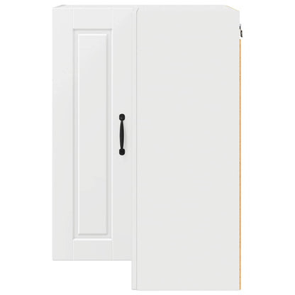 vidaXL Wall Corner Cabinet PORTO White 57 x 57 x 80 cm Engineered Wood