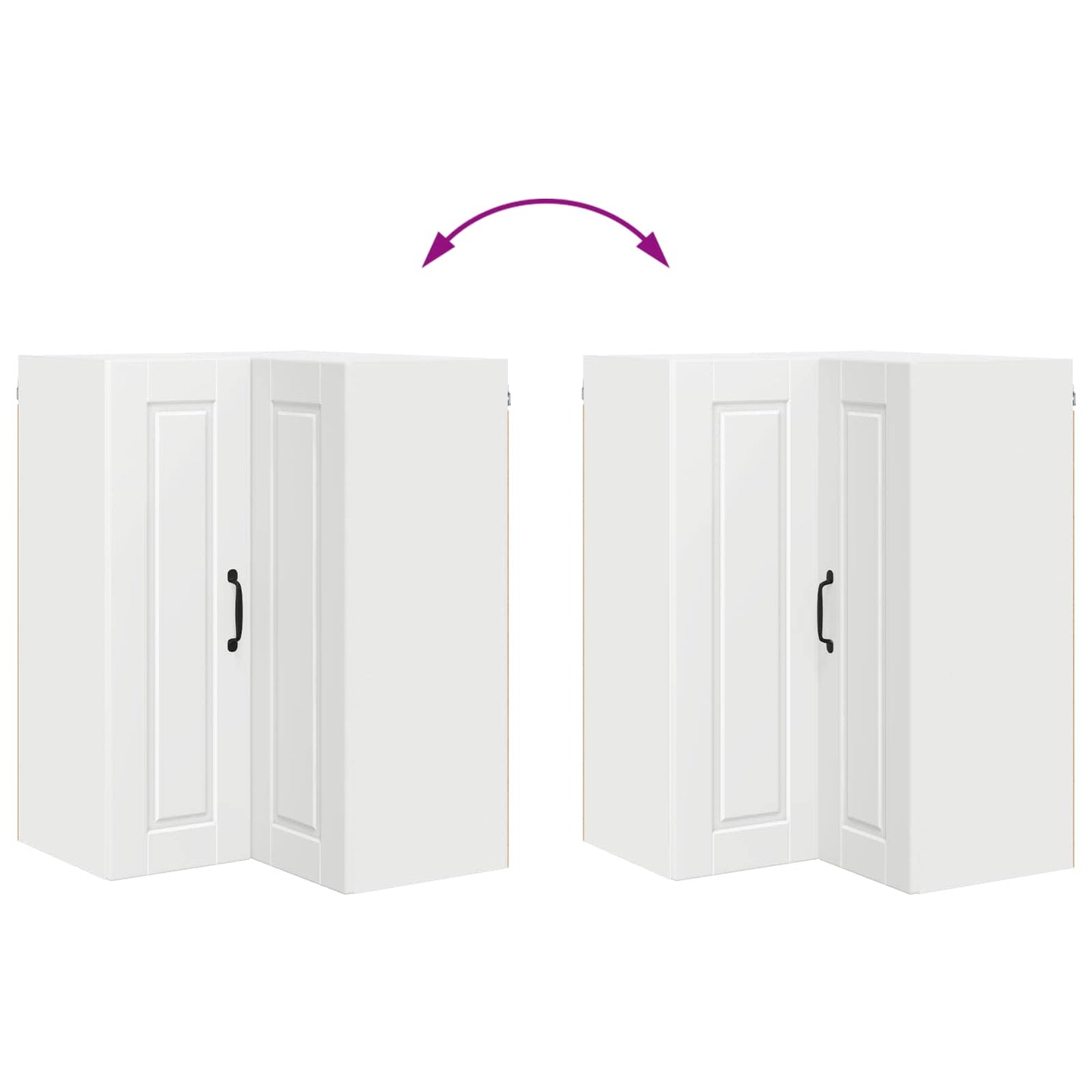 vidaXL Wall Corner Cabinet PORTO White 57 x 57 x 80 cm Engineered Wood