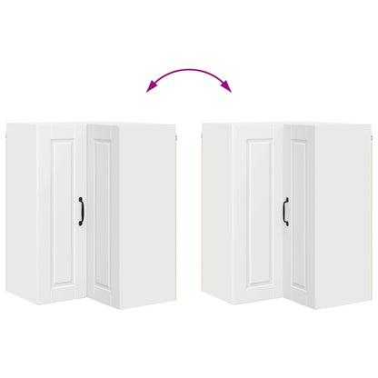 vidaXL Wall Corner Cabinet PORTO White 57 x 57 x 80 cm Engineered Wood