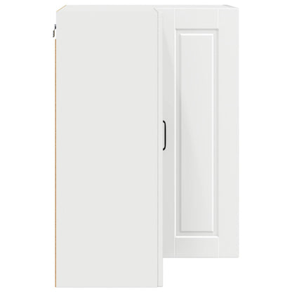 vidaXL Wall Corner Cabinet PORTO White 57 x 57 x 80 cm Engineered Wood