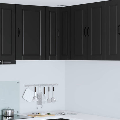vidaXL Wall Corner Cabinet PORTO Black 57 x 57 x 80 cm Engineered Wood