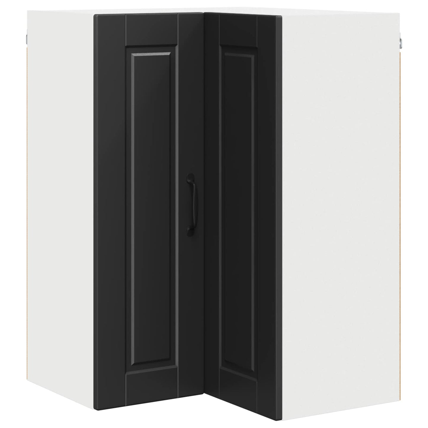 vidaXL Wall Corner Cabinet PORTO Black 57 x 57 x 80 cm Engineered Wood