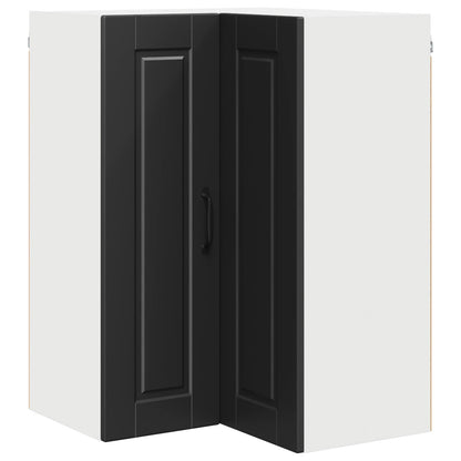 vidaXL Wall Corner Cabinet PORTO Black 57 x 57 x 80 cm Engineered Wood