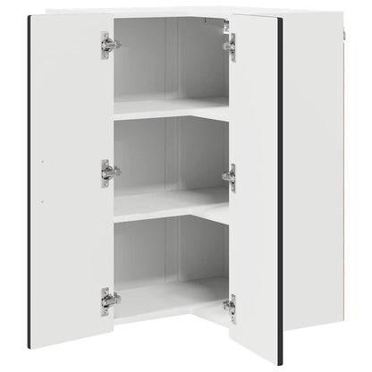vidaXL Wall Corner Cabinet PORTO Black 57 x 57 x 80 cm Engineered Wood