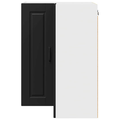 vidaXL Wall Corner Cabinet PORTO Black 57 x 57 x 80 cm Engineered Wood