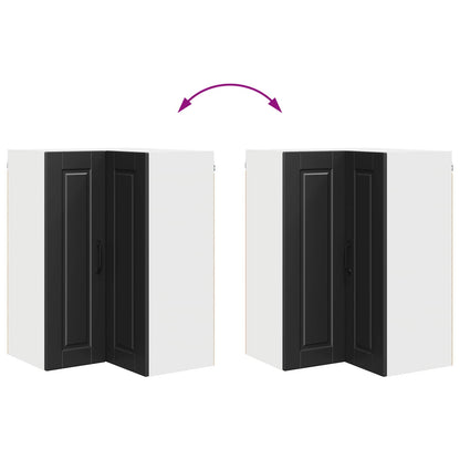 vidaXL Wall Corner Cabinet PORTO Black 57 x 57 x 80 cm Engineered Wood