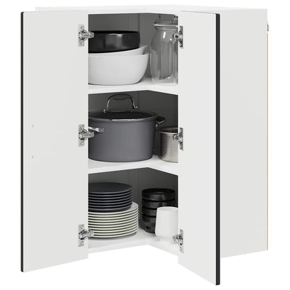 vidaXL Wall Corner Cabinet PORTO Black 57 x 57 x 80 cm Engineered Wood