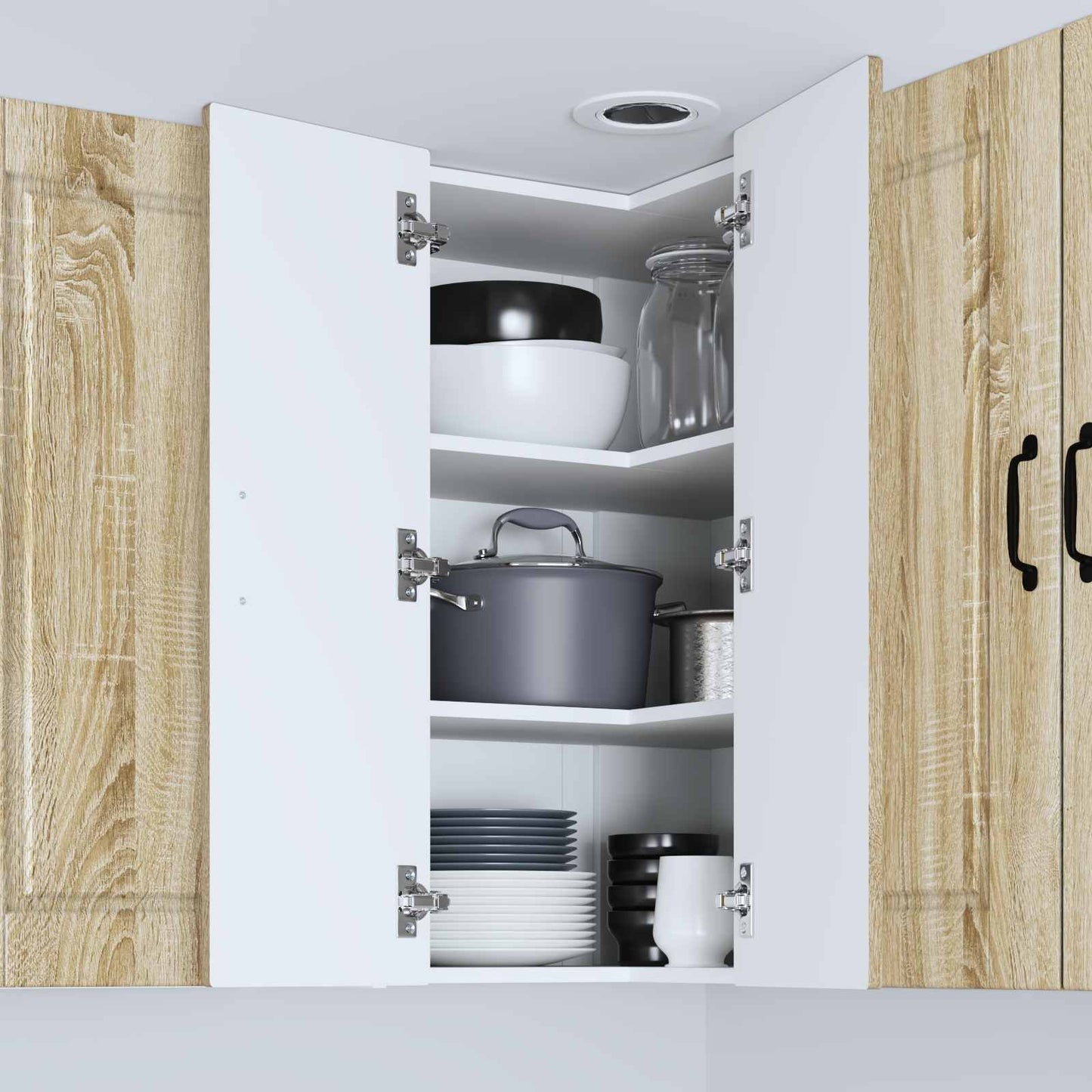 vidaXL Wall Corner Cabinet PORTO Sonoma Oak 57 x 57 x 80 cm
