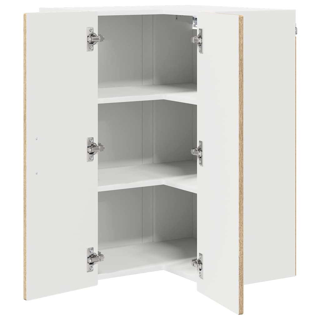 vidaXL Wall Corner Cabinet PORTO Sonoma Oak 57 x 57 x 80 cm
