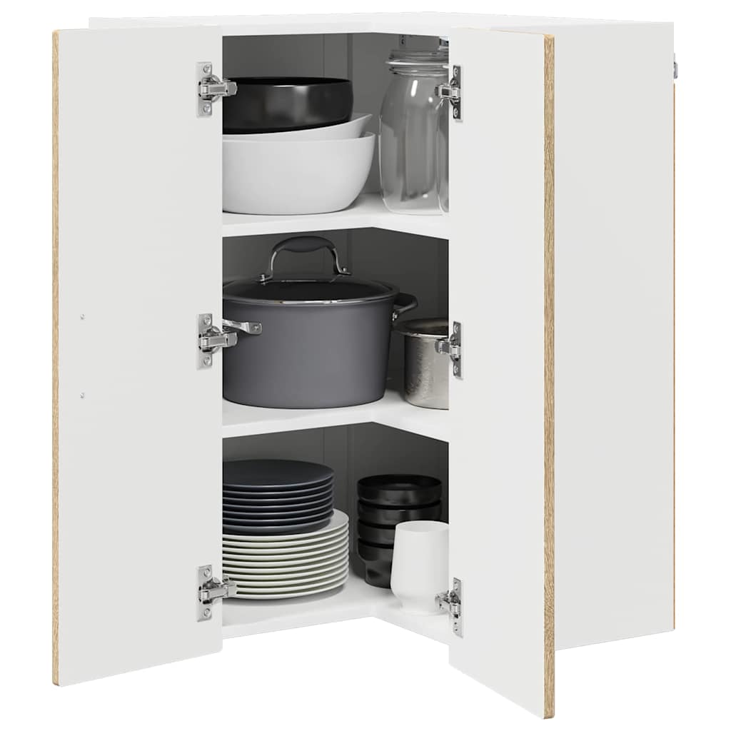 vidaXL Wall Corner Cabinet PORTO Sonoma Oak 57 x 57 x 80 cm