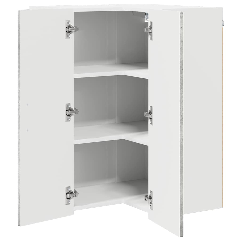 vidaXL Wall Corner Cabinet PORTO Concrete Grey 57 x 57 x 80 cm