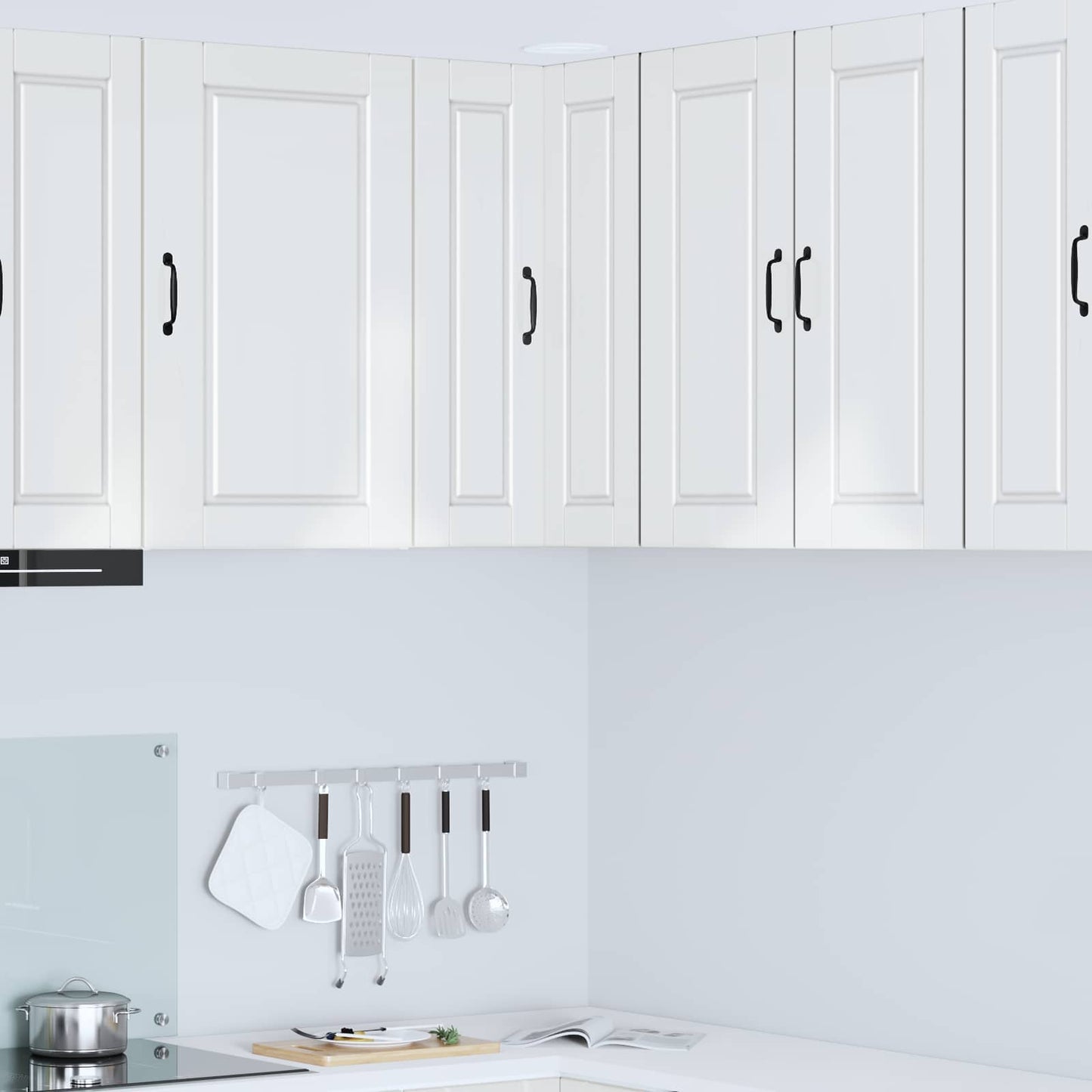 vidaXL Wall Corner Cabinet PORTO High Gloss White 57 x 57 x 80 cm
