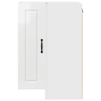 vidaXL Wall Corner Cabinet PORTO High Gloss White 57 x 57 x 80 cm