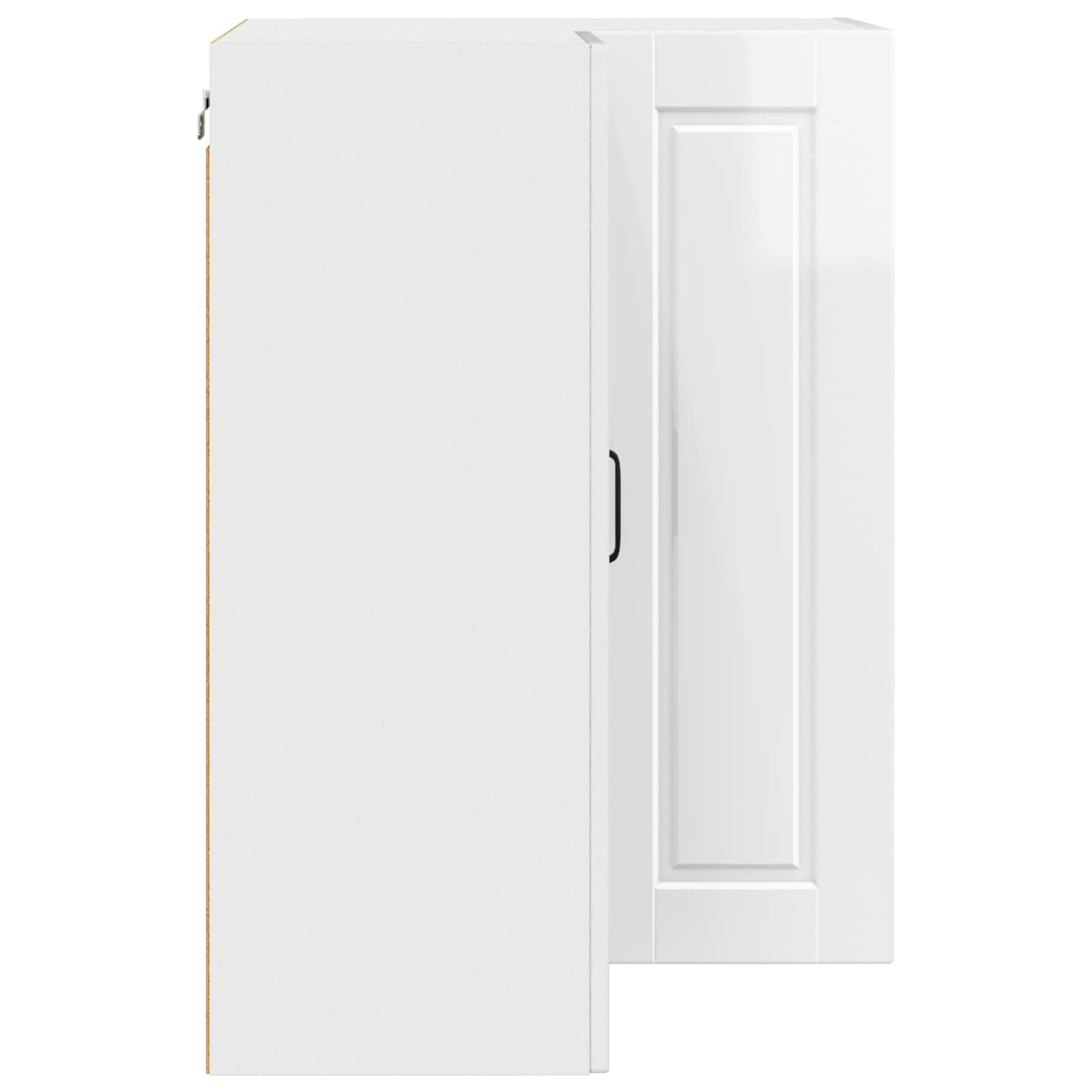 vidaXL Wall Corner Cabinet PORTO High Gloss White 57 x 57 x 80 cm
