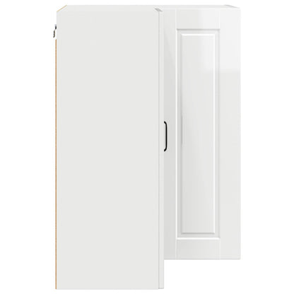 vidaXL Wall Corner Cabinet PORTO High Gloss White 57 x 57 x 80 cm