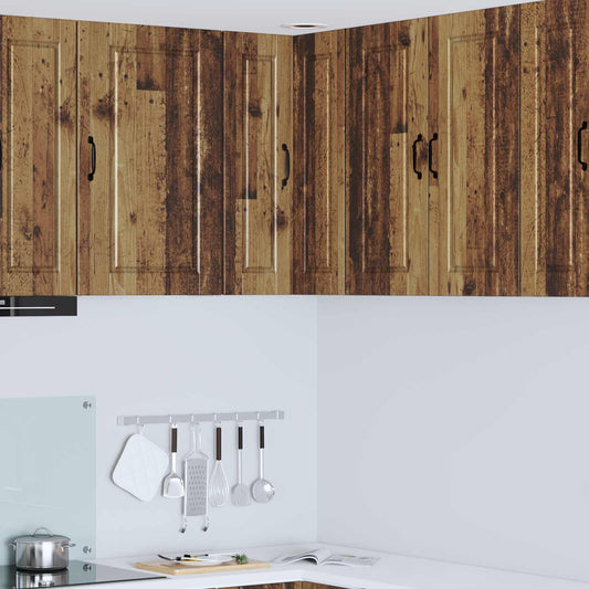 vidaXL Wall Corner Cabinet PORTO Old Wood 57 x 57 x 80 cm