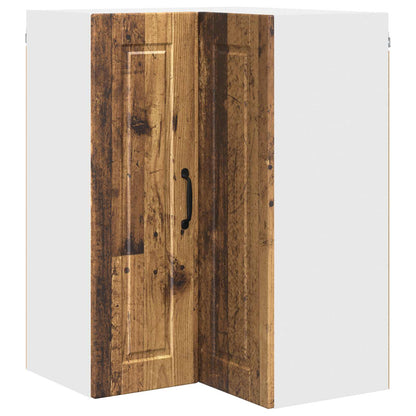 vidaXL Wall Corner Cabinet PORTO Old Wood 57 x 57 x 80 cm