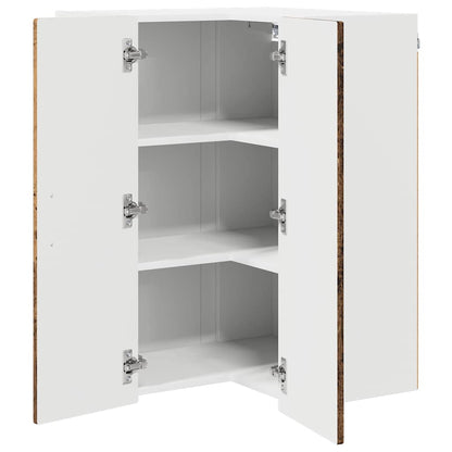 vidaXL Wall Corner Cabinet PORTO Old Wood 57 x 57 x 80 cm