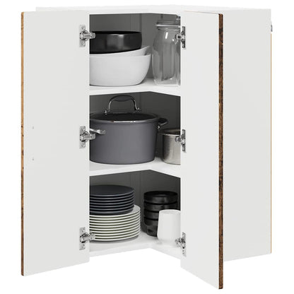 vidaXL Wall Corner Cabinet PORTO Old Wood 57 x 57 x 80 cm