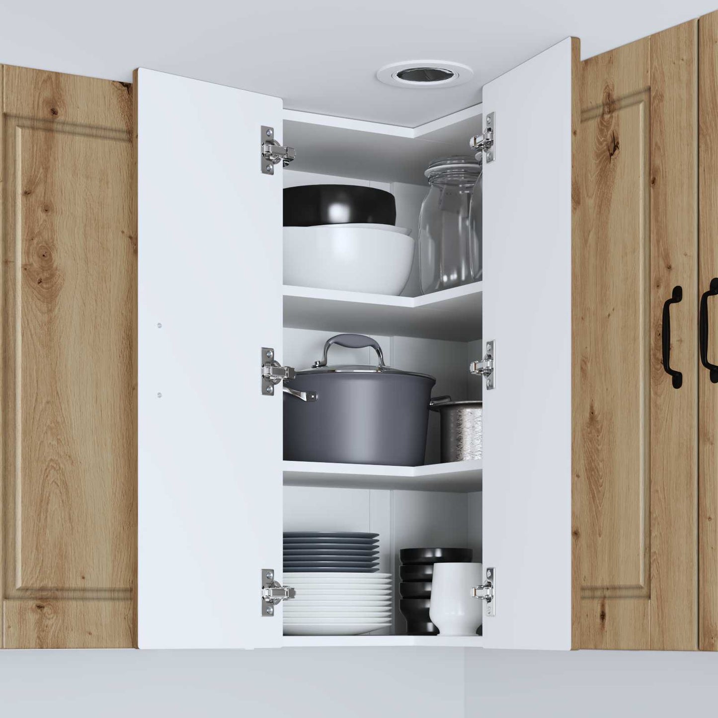 vidaXL Wall Corner Cabinet PORTO Artisan Oak 57 x 57 x 80 cm