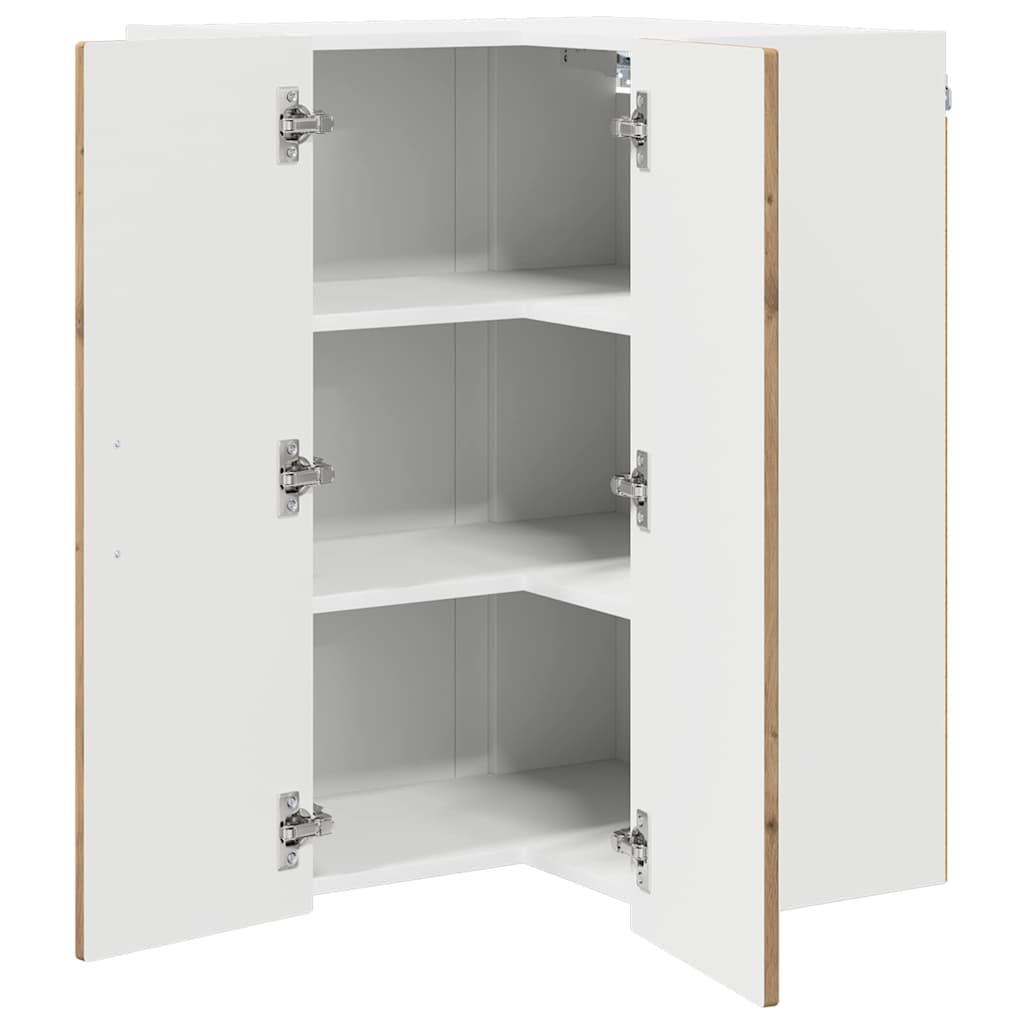 vidaXL Wall Corner Cabinet PORTO Artisan Oak 57 x 57 x 80 cm