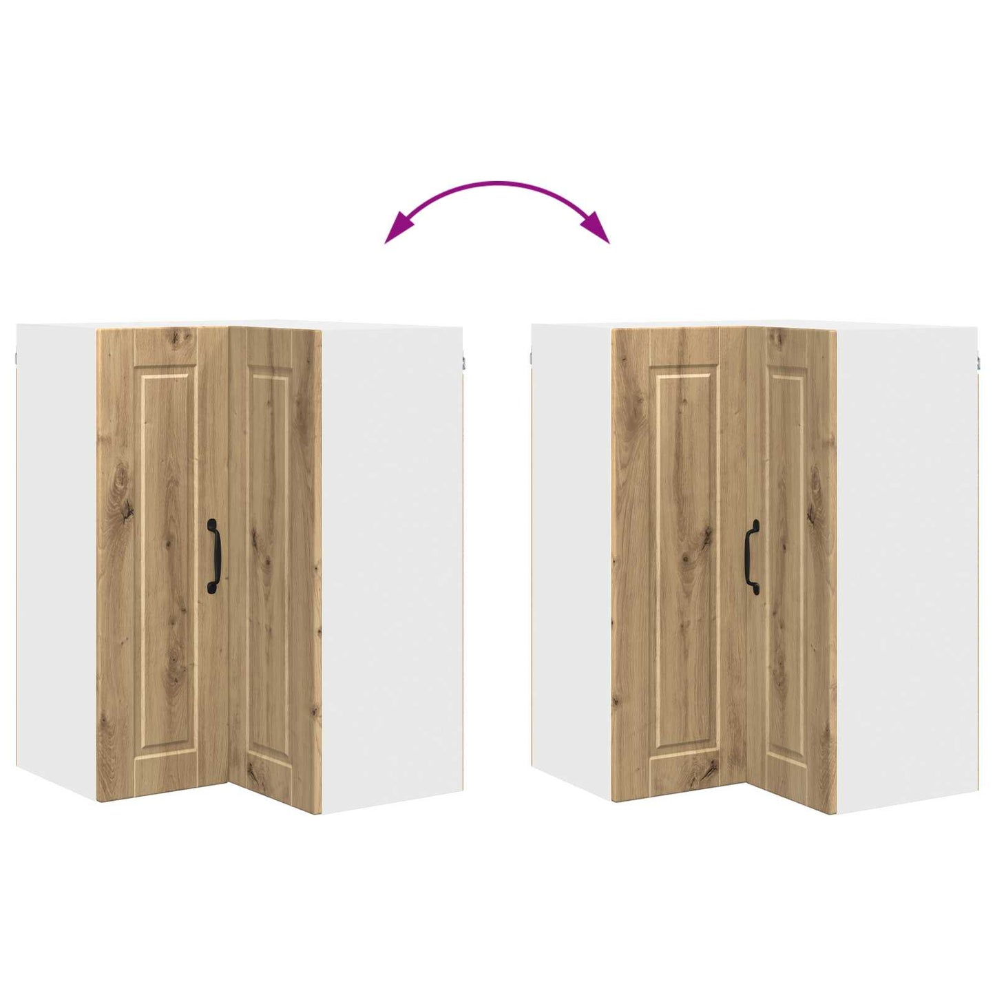 vidaXL Wall Corner Cabinet PORTO Artisan Oak 57 x 57 x 80 cm
