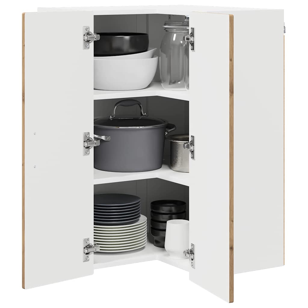 vidaXL Wall Corner Cabinet PORTO Artisan Oak 57 x 57 x 80 cm