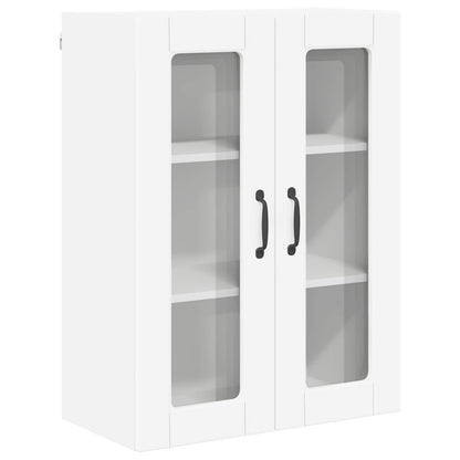 vidaXL Wall Glass Cabinet PORTO White 60 x 31 x 80 cm Engineered Wood