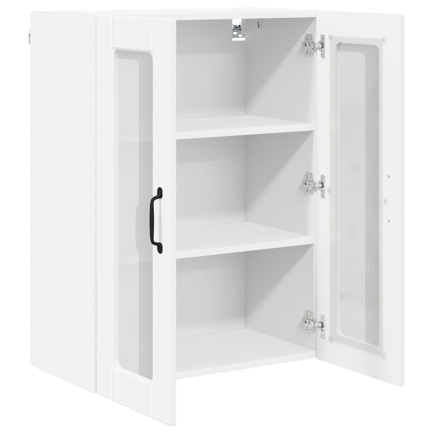 vidaXL Wall Glass Cabinet PORTO White 60 x 31 x 80 cm Engineered Wood