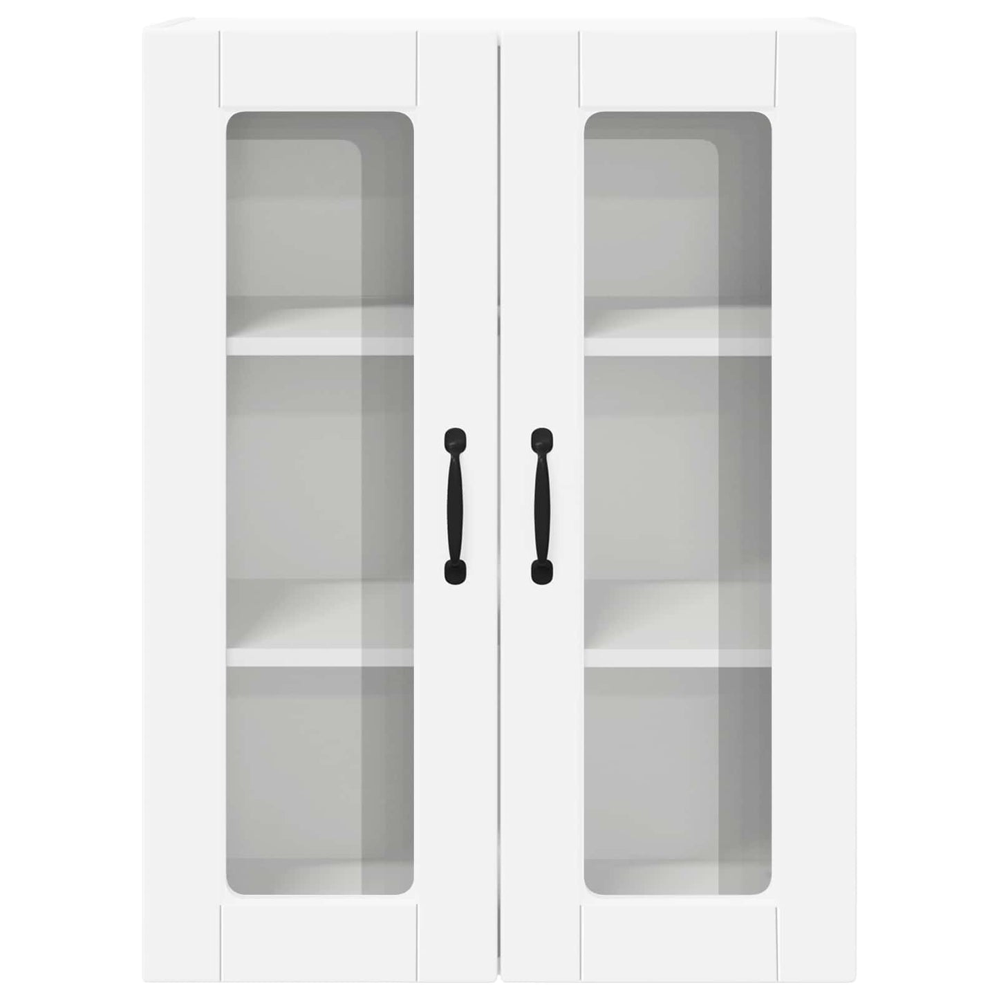 vidaXL Wall Glass Cabinet PORTO White 60 x 31 x 80 cm Engineered Wood
