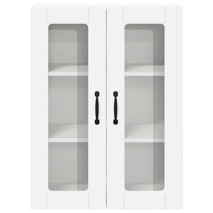 vidaXL Wall Glass Cabinet PORTO White 60 x 31 x 80 cm Engineered Wood