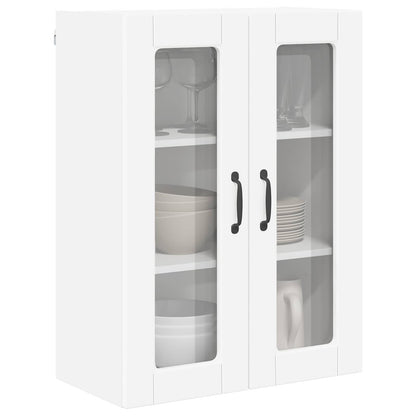 vidaXL Wall Glass Cabinet PORTO White 60 x 31 x 80 cm Engineered Wood