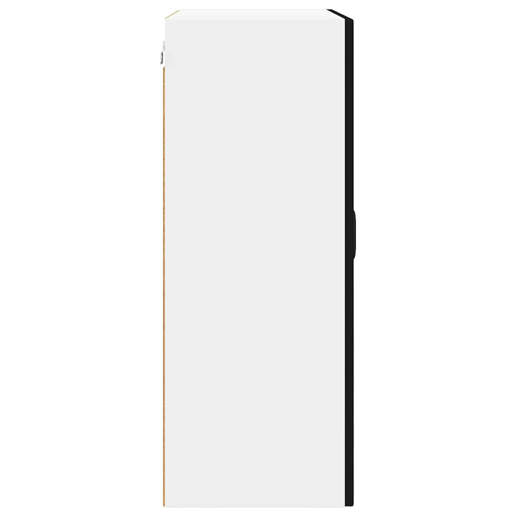 vidaXL Wall Glass Cabinet PORTO Black 60 x 31 x 80 cm Engineered Wood