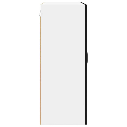 vidaXL Wall Glass Cabinet PORTO Black 60 x 31 x 80 cm Engineered Wood