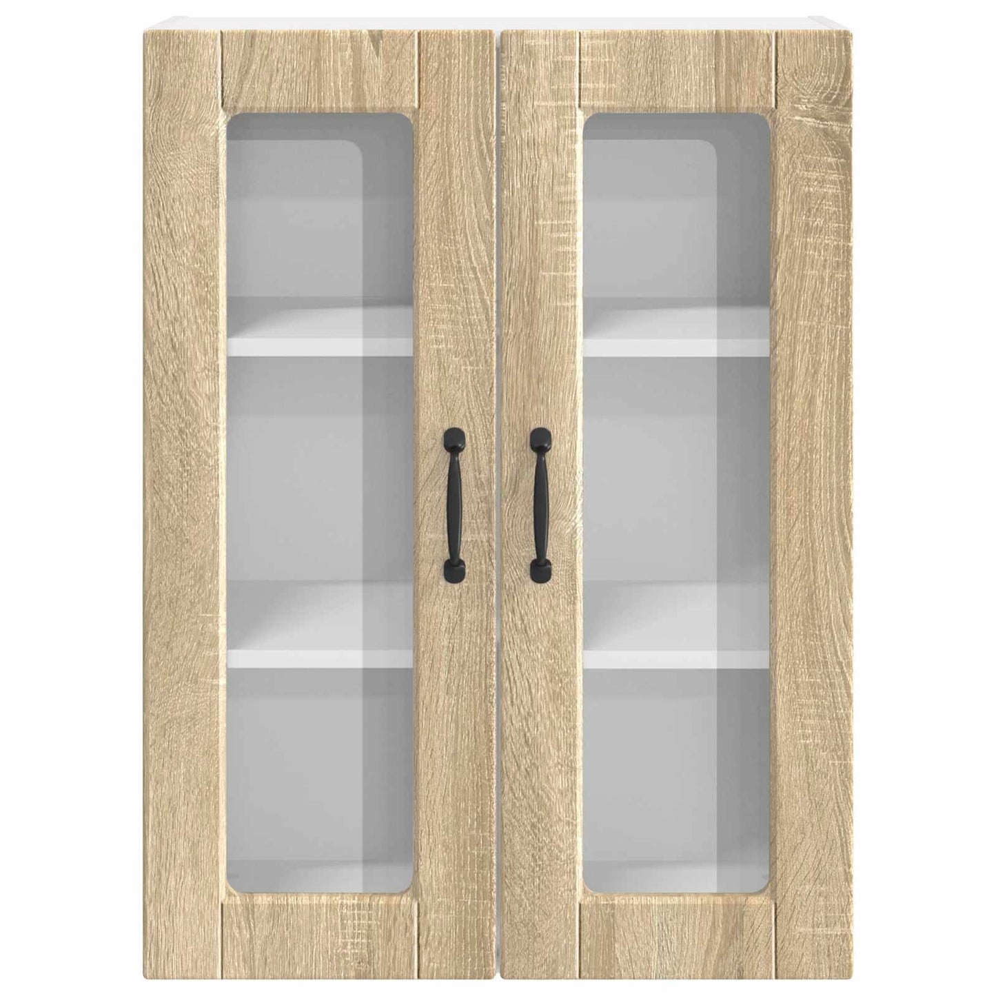 vidaXL Wall Glass Cabinet PORTO Sonoma Oak 60 x 31 x 80 cm
