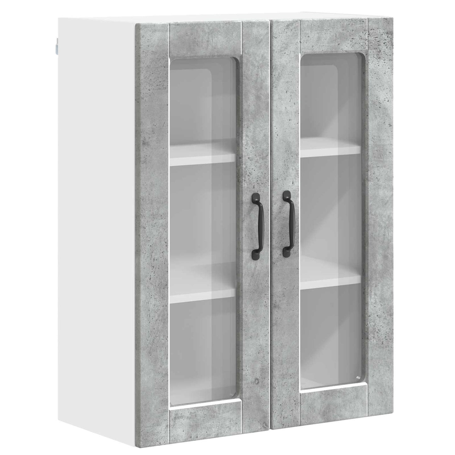 vidaXL Wall Glass Cabinet PORTO Concrete Grey 60 x 31 x 80 cm