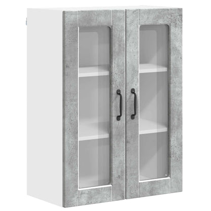 vidaXL Wall Glass Cabinet PORTO Concrete Grey 60 x 31 x 80 cm