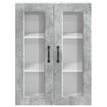 vidaXL Wall Glass Cabinet PORTO Concrete Grey 60 x 31 x 80 cm